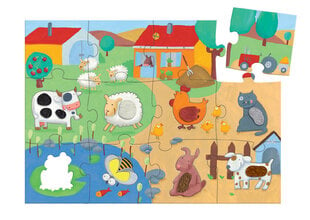 Пазл животных фермы с разными текстурами, 20 деталей DJ07117, 3 г.+ цена и информация | Развивающие игрушки для детей | hansapost.ee