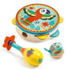 Muusikariistade komplekt - Tamburiin, maracas, kastanjett, Djeco Animambo DJ06016 price and information | Educational children's toys | hansapost.ee