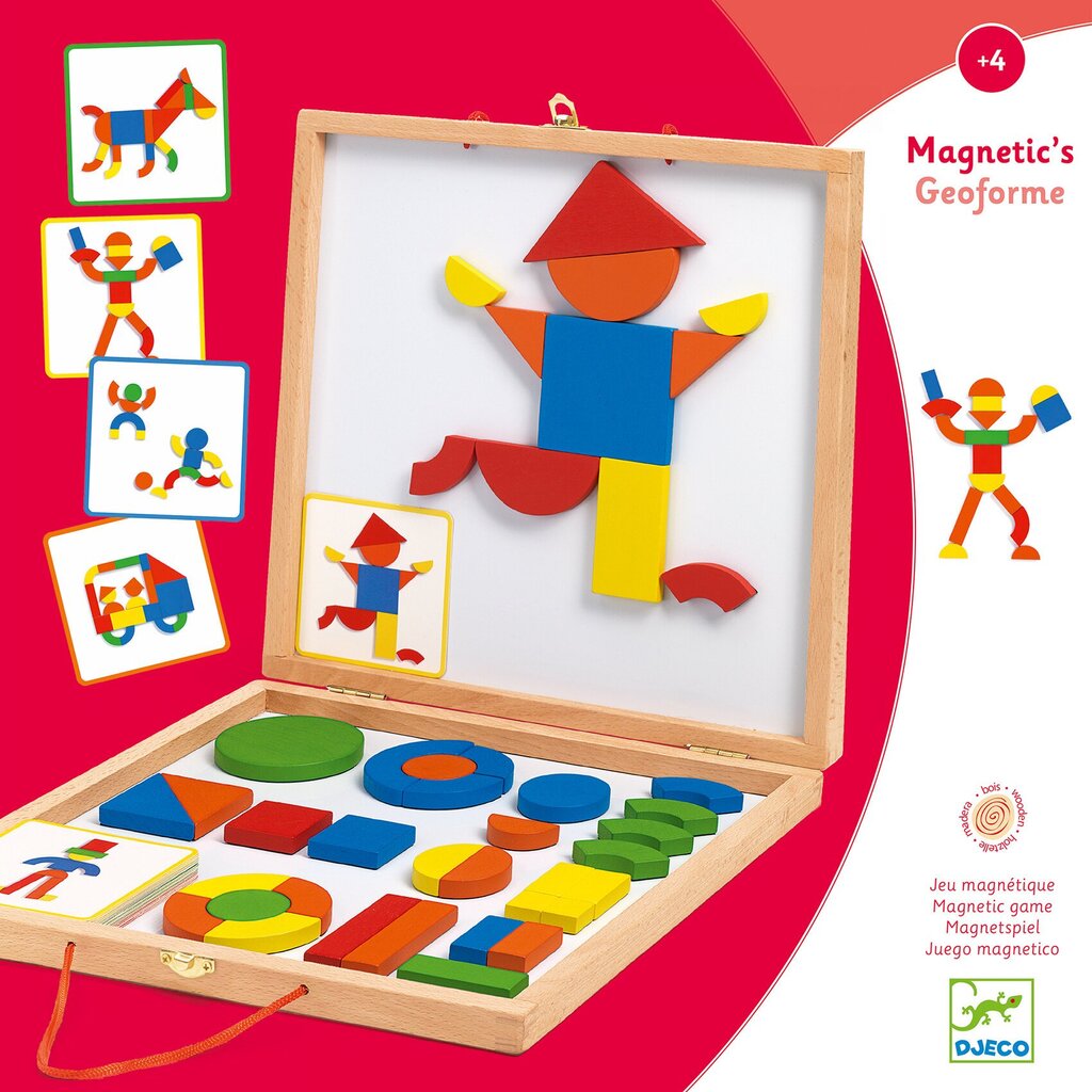 Puidust magnetmäng Geoform, Djeco DJ03130 hind ja info | Arendavad laste mänguasjad | hansapost.ee