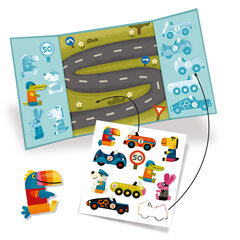Многоразовые наклейки - машины, Djeco DJ09073 цена и информация | Развивающие игрушки для детей | hansapost.ee
