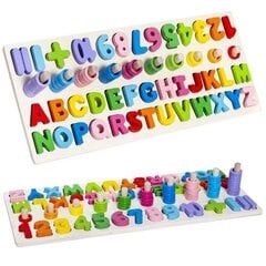 Деревянный алфавит и числа цена и информация | Развивающие игрушки для детей | hansapost.ee