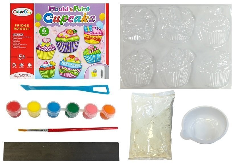 Loominguline komplekt kipsmagnetite valmistamiseks "Cupcake" цена и информация | Arendavad laste mänguasjad | hansapost.ee