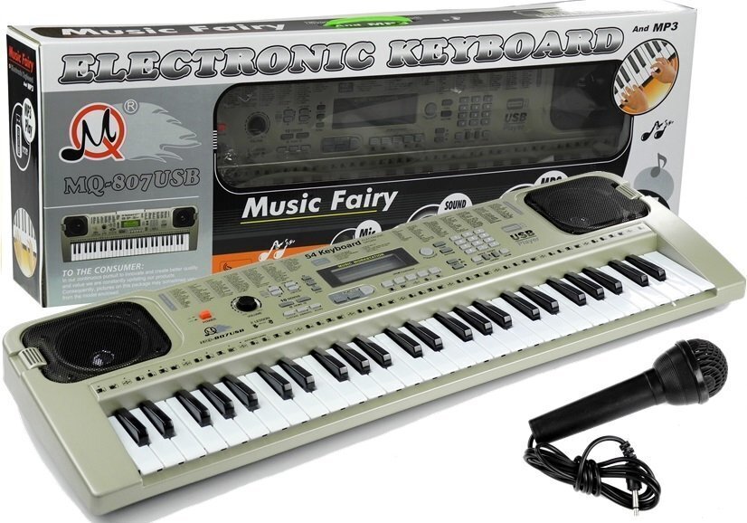 Suur klaver mikrofoniga Keyboard MQ-807 USB цена и информация | Arendavad laste mänguasjad | hansapost.ee