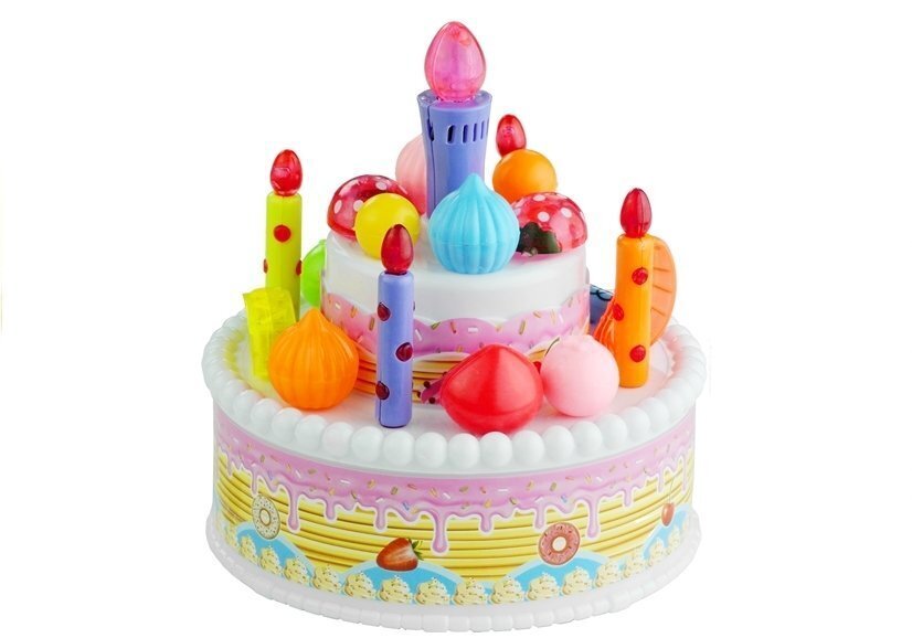 Mängu sünnipäevatort koos tarvikutega "Happy Birthday" цена и информация | Mänguasjad tüdrukutele | hansapost.ee