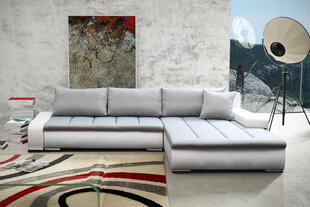 Универсальный мягкий угловой диван Tivano, светло-серый / белый цена и информация | Угловые диваны | hansapost.ee