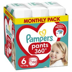 Подгузники-трусики Pampers Pants, Monthly Pack, 6 размер, 15+ кг, 132 шт. цена и информация | Pampers Для ухода за младенцем | hansapost.ee