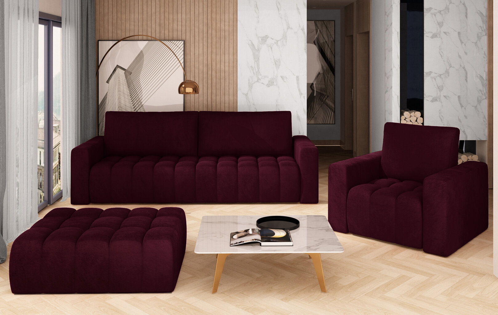 Pehme mööbli komplekt NORE Lazaro 14, lilla цена и информация | Pehme mööbli komplektid | hansapost.ee