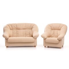 Pehme mööbli komplekt Aleksandra 2 + 1, , beež 5130, jalad - pöök hind ja info | Pehme mööbli komplektid | hansapost.ee