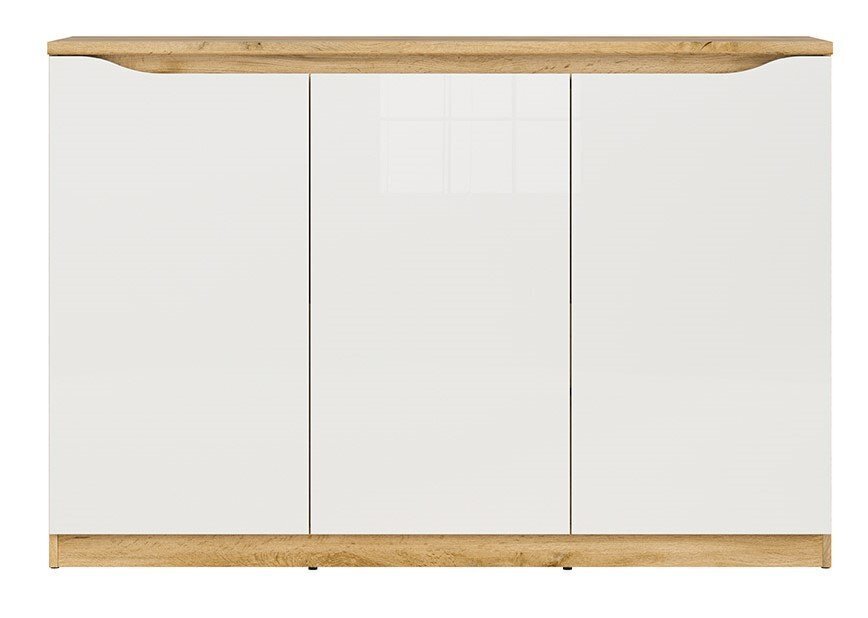 Kummut Nuis, 91,5x135x39,5 cm, tamm/valge hind ja info | Elutoa kapid | hansapost.ee
