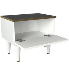 Ночной столик Kalune Design Ravenna, белый/черный цена и информация | Прикроватные тумбочки | hansapost.ee