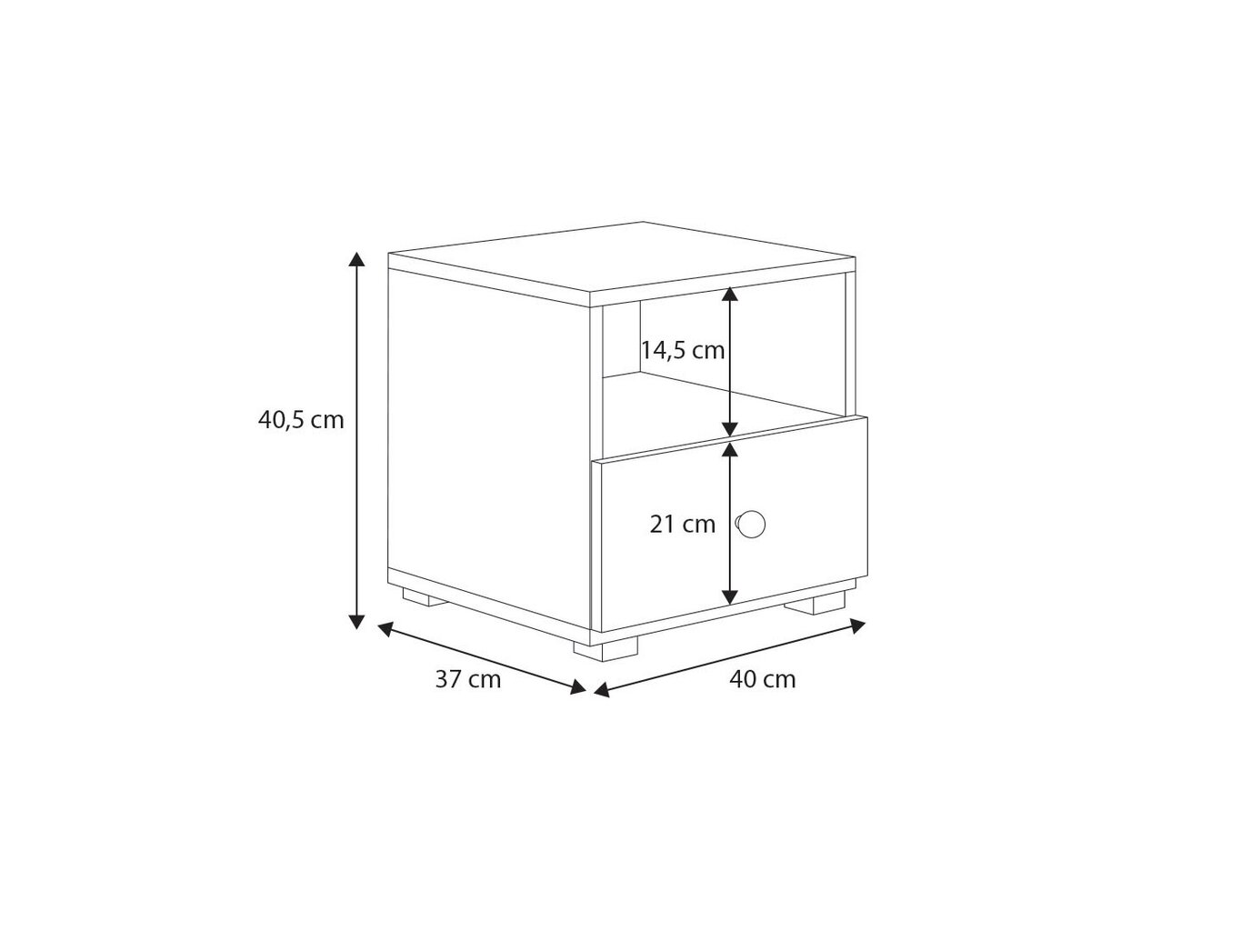 Öökapp ADRK Furniture Emi 06, valge hind ja info | Öökapid | hansapost.ee