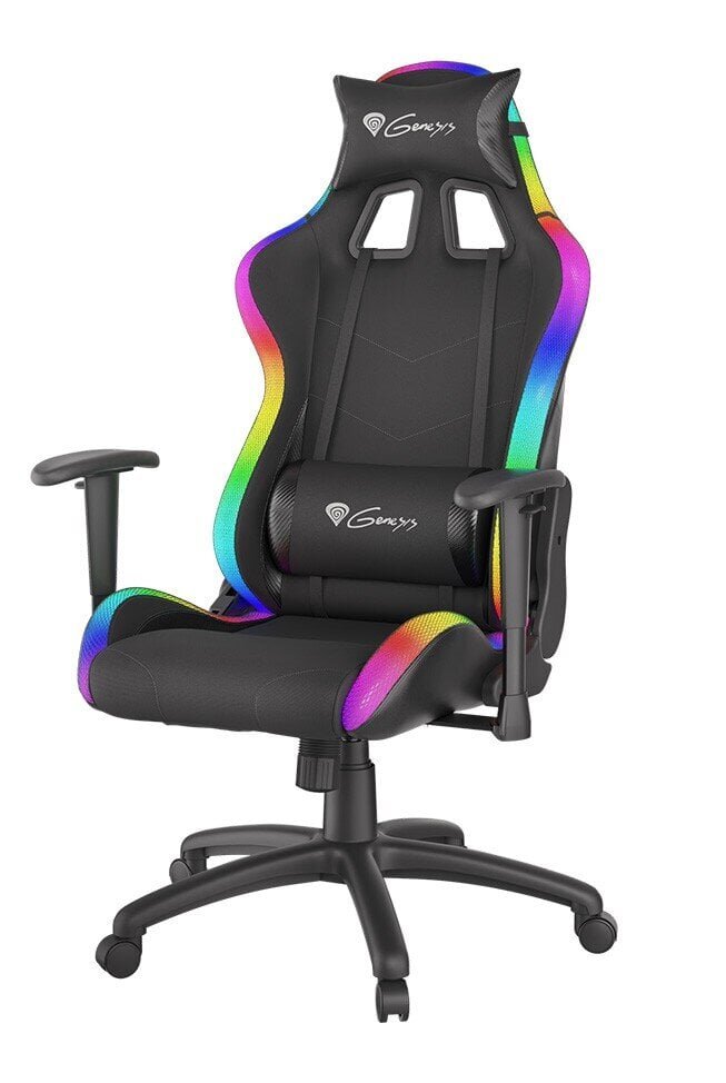 Mänguritool Genesis Trit 500 RGB koos valgustusega, must цена и информация | Kontoritoolid | hansapost.ee