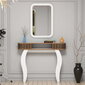 Laua ja peegli komplekt Kalune Design 845, valge/pruun hind ja info | Meigilauad | hansapost.ee