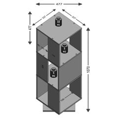 FMD pööratav dokumendikapp, avatud 34 x 34 x 108 m, valge цена и информация | Шкафчики в гостиную | hansapost.ee