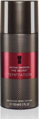 Meeste Sprei-deodorant Antonio Banderas The Secret Temptation, 150 ml hind ja info | Dušigeelid ja deodorandid meestele | hansapost.ee