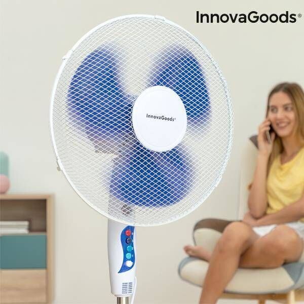 INNOVAGOODS Ø 40 CM 50W VALGE SININE PÕRANDAVENTILAATOR hind ja info | Ventilaatorid | hansapost.ee