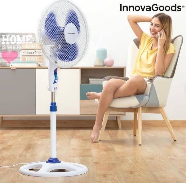 INNOVAGOODS Ø 40 CM 50W VALGE SININE PÕRANDAVENTILAATOR hind ja info | Ventilaatorid | hansapost.ee