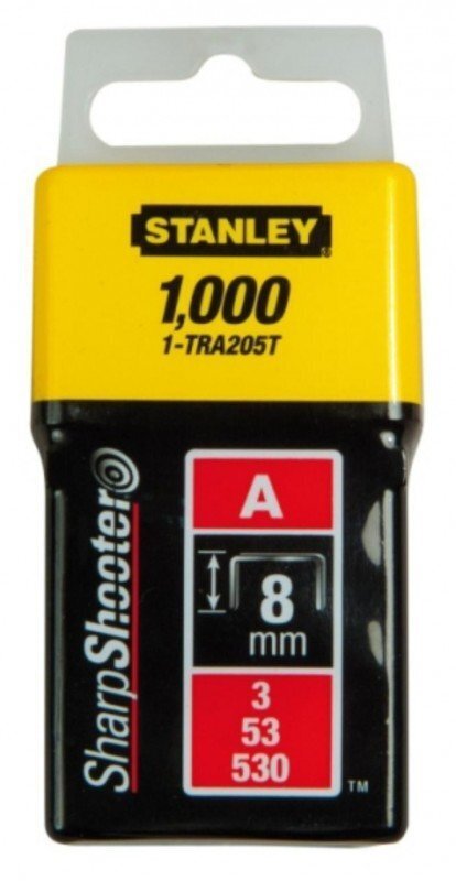 Klambrid Stanley 1-TRA205T, 8 mm 1000 tk, A-tüüpi цена и информация | Käsitööriistad | hansapost.ee