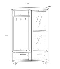 Riidekapp Meblocross Box 05 3D, helepruun/valge hind ja info | Esikukomplektid | hansapost.ee