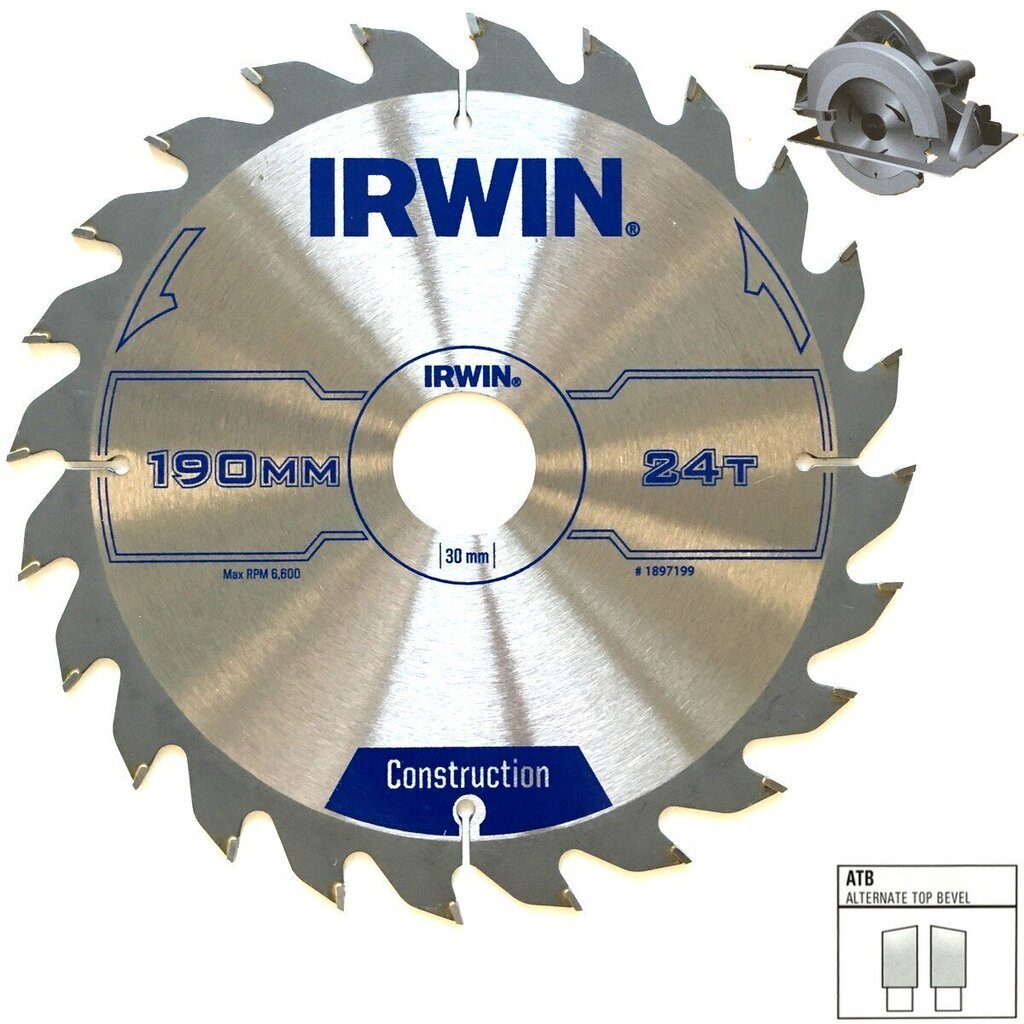 Lõikeketas Irwin 230x30(20,16)x24T 2,8 mm ATB цена и информация | Käsitööriistad | hansapost.ee
