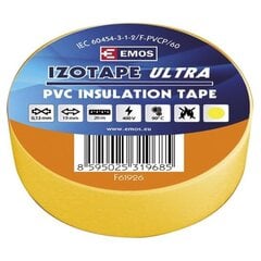 PVC isoleerteip IZOTAPE ULTRA 19/20 kollane hind ja info | EMOS Remondikaubad, sanitaartehnika ja kütteseadmed | hansapost.ee
