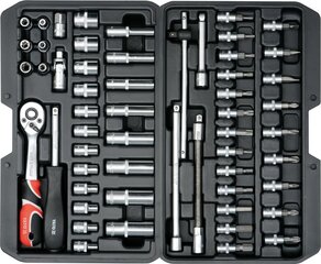 Tööriistakomplekt 56 tk 1/4" CrV Yato YT-14501 цена и информация | Механические инструменты | hansapost.ee