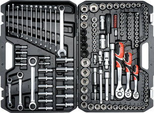 Tööriistakomplekt 1/4, 1/2, 3/8 (150 tk.) YT-38811 YATO hind ja info | Käsitööriistad | hansapost.ee