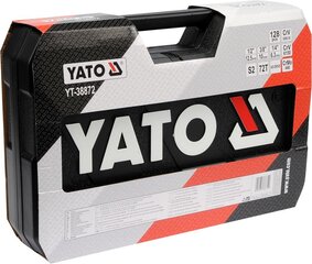Набор инструментов 1/2 3/8 1/4 CrV Yato YT-38872, 128 шт.  цена и информация | Механические инструменты | hansapost.ee