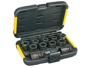 Комплект ударных головок Dewalt, шестиугольные 1/2" 6-27 мм (DT7506), 17 шт. цена и информация | Ручной инструмент, 18 В 125 мм бесщеточная угловая шлифовальная машина для Makita Cordless, замена литий-ионного аккумулятора | hansapost.ee