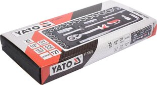 Набор торцевых головок Yato 1/2" (YT-12671), 25 шт. цена и информация | Механические инструменты | hansapost.ee