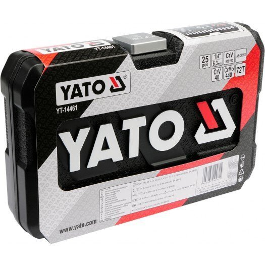 Peade komplekt Yato 1/4" (YT-14461), 25 tk. hind ja info | Käsitööriistad | hansapost.ee