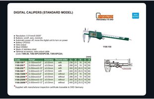 Digitaalne nihik Insize (150 mm) lukustuskruviga цена и информация | Ручной инструмент, 18 В 125 мм бесщеточная угловая шлифовальная машина для Makita Cordless, замена литий-ионного аккумулятора | hansapost.ee