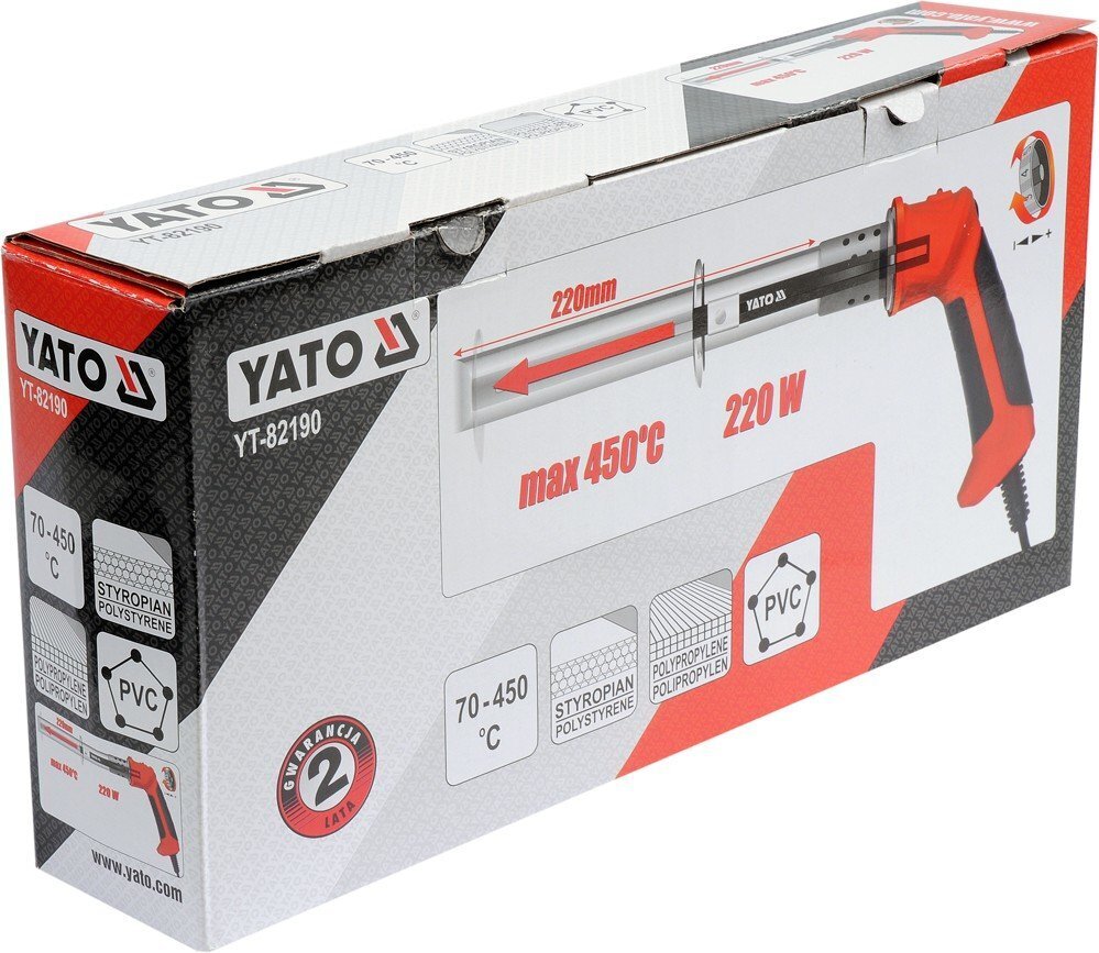 Termiline nuga plastikule, vahule, vahale 220W Yato YT-82190 hind ja info | Käsitööriistad | hansapost.ee