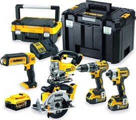 Набор аккумуляторных инструментов 18V XR 3x5Ah DeWALT DCK551P3T-QW цена и информация | Ручной инструмент, 18 В 125 мм бесщеточная угловая шлифовальная машина для Makita Cordless, замена литий-ионного аккумулятора | hansapost.ee