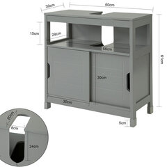 Шкаф встраеваемый в ванную SoBuy FRG128-SG, серый цена и информация | Шкафчики для ванной | hansapost.ee