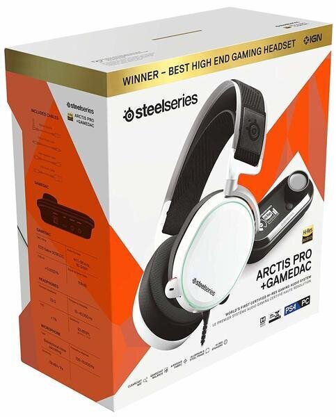 SteelSeries, Arctis Pro + GameDAC, White цена и информация | Kõrvaklapid | hansapost.ee