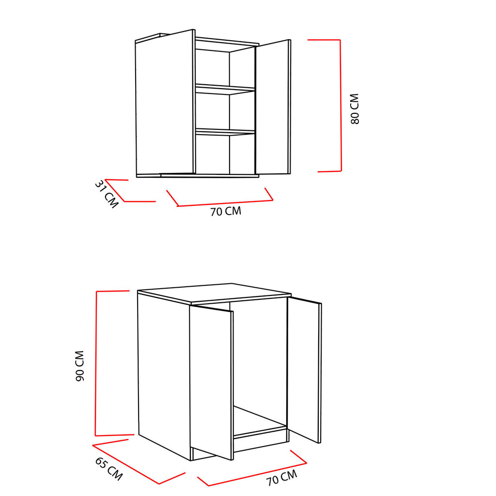 Vannitoa mööblikomplekt Kalune Design Su, valge цена и информация | Vannitoamööbli komplektid | hansapost.ee