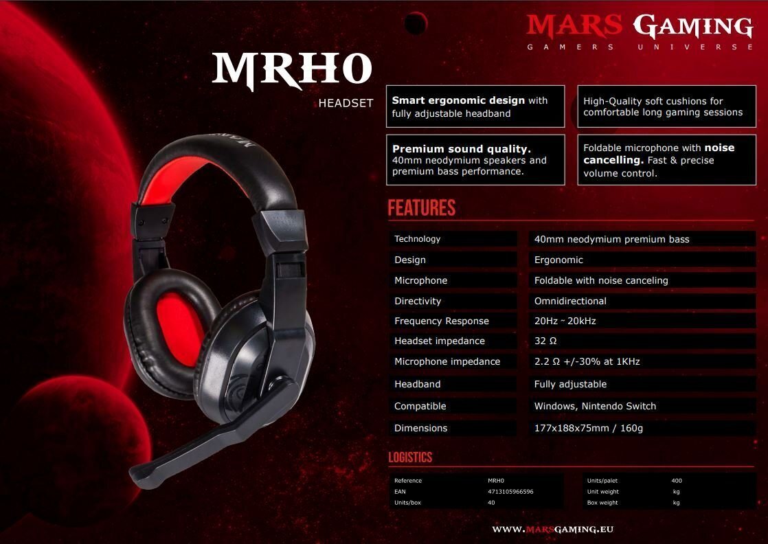 Mars Gaming MRH0 hind ja info | Kõrvaklapid | hansapost.ee