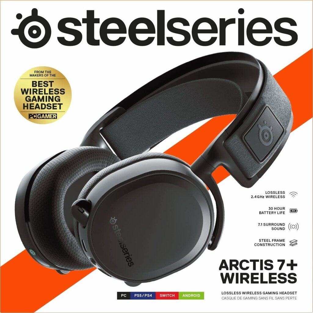 SteelSeries Arctis 7+, black цена и информация | Kõrvaklapid | hansapost.ee