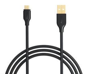 USB-кабель Aukey LLTS58189, microUAB-USB, 1 м, черный цена и информация | Кабели для телефонов | hansapost.ee
