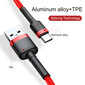 Baseus USB Kabelis Durable Nylon Braided Wire Usb / Usb-C Qc3.0 3A 1M punane CATKLF-B09 hind ja info | Mobiiltelefonide kaablid | hansapost.ee