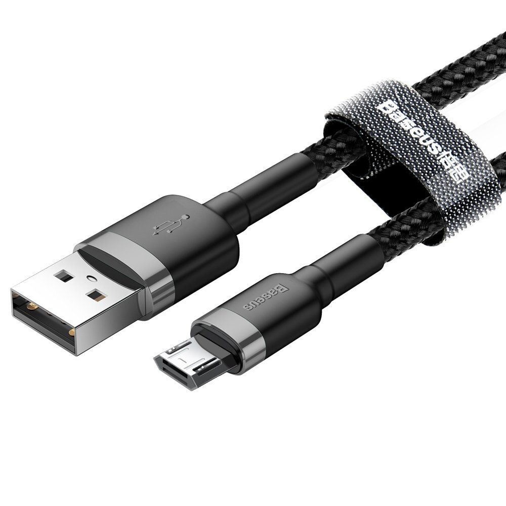 Baseus Cafule USB / mikro-USB QC3.0 2.4A 0.5M kaabel must - hall (CAMKLF-AG1) hind ja info | Mobiiltelefonide kaablid | hansapost.ee