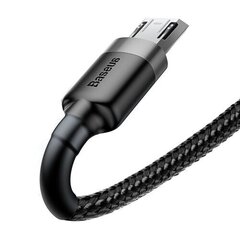 USB кабель Baseus Cafule microUSB 2.0m 1.5A серый-черный CAMKLF-CG1 цена и информация | Кабели для телефонов | hansapost.ee
