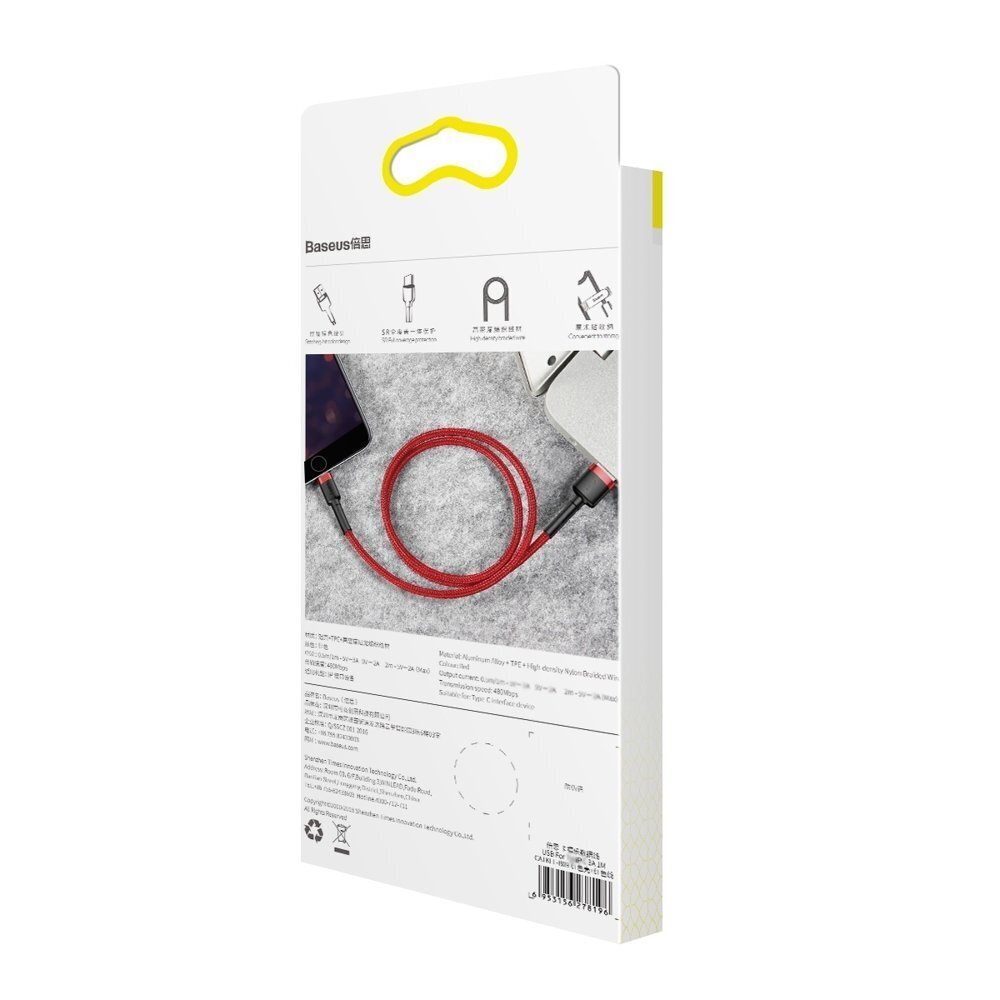Baseus Durable Nylon Braided Wire, USB, 0,5 m hind ja info | Mobiiltelefonide kaablid | hansapost.ee