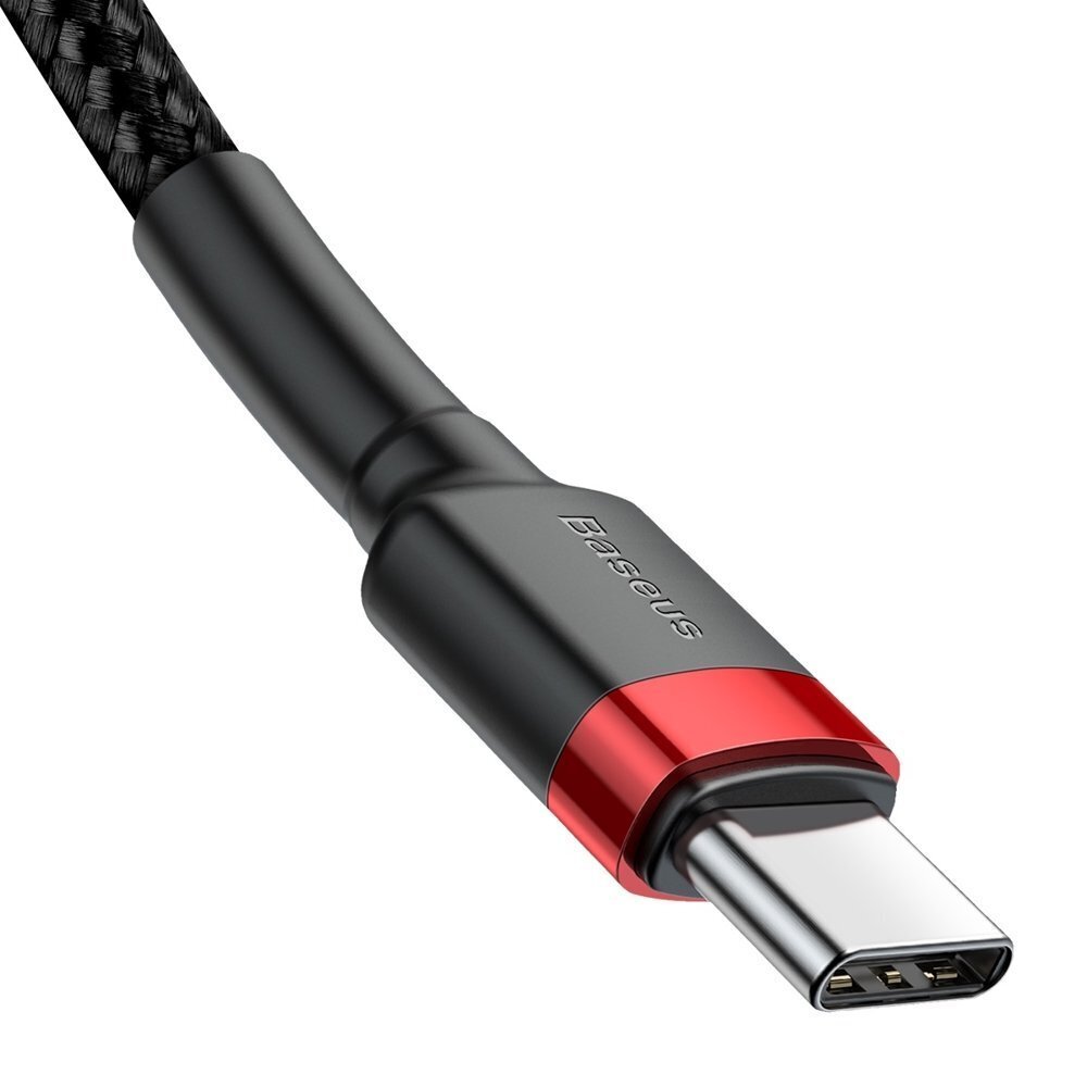 Laadimiskaabel Baseus Cafule CATKLF-GG1 USB-C ->USB-C, 60W / PD 3.0 / 100 cm, must hind ja info | Mobiiltelefonide kaablid | hansapost.ee