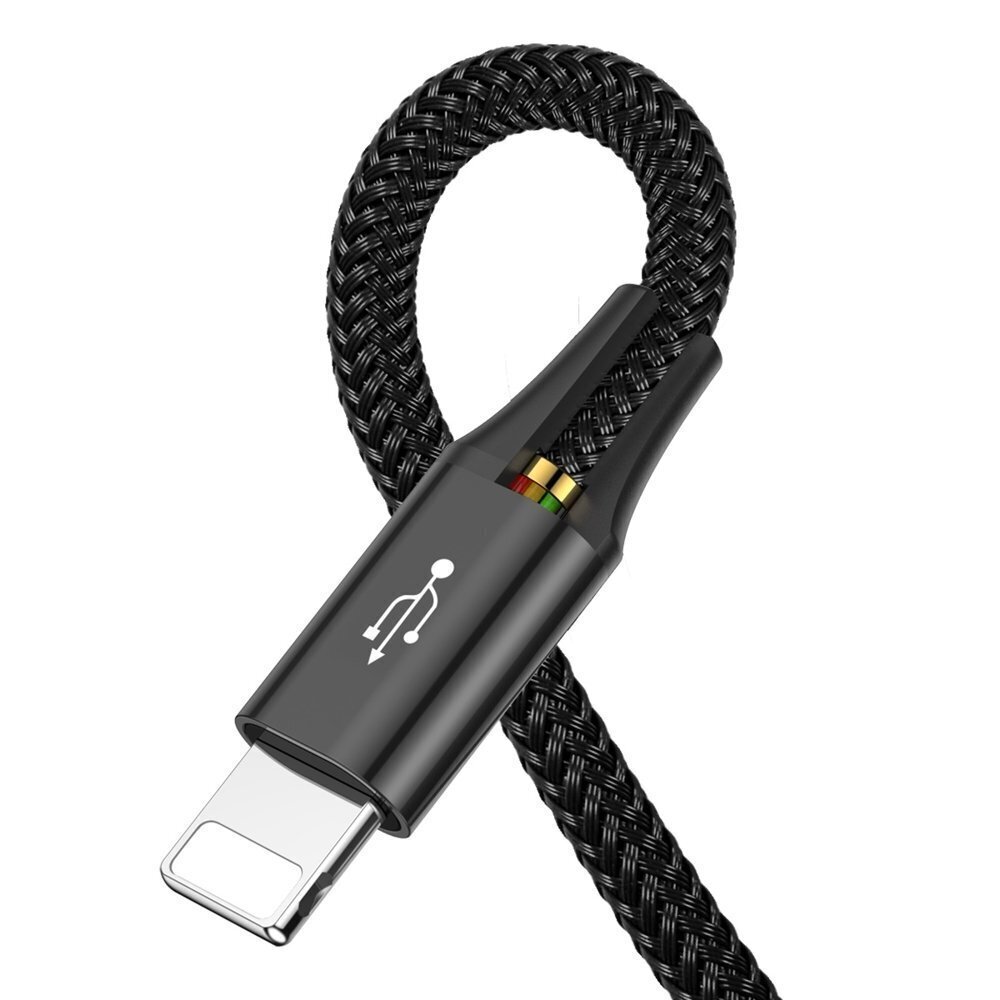 USB Kaabel Baseus 2X Lightning / USB Type C / Micro USB 3.5A 1.2m, must hind ja info | Mobiiltelefonide kaablid | hansapost.ee