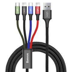 USB кабель Baseus 2X Lightning / USB Type C / Micro USB 3.5A, 1.2 м, черный цена и информация | Borofone 43757-uniw | hansapost.ee