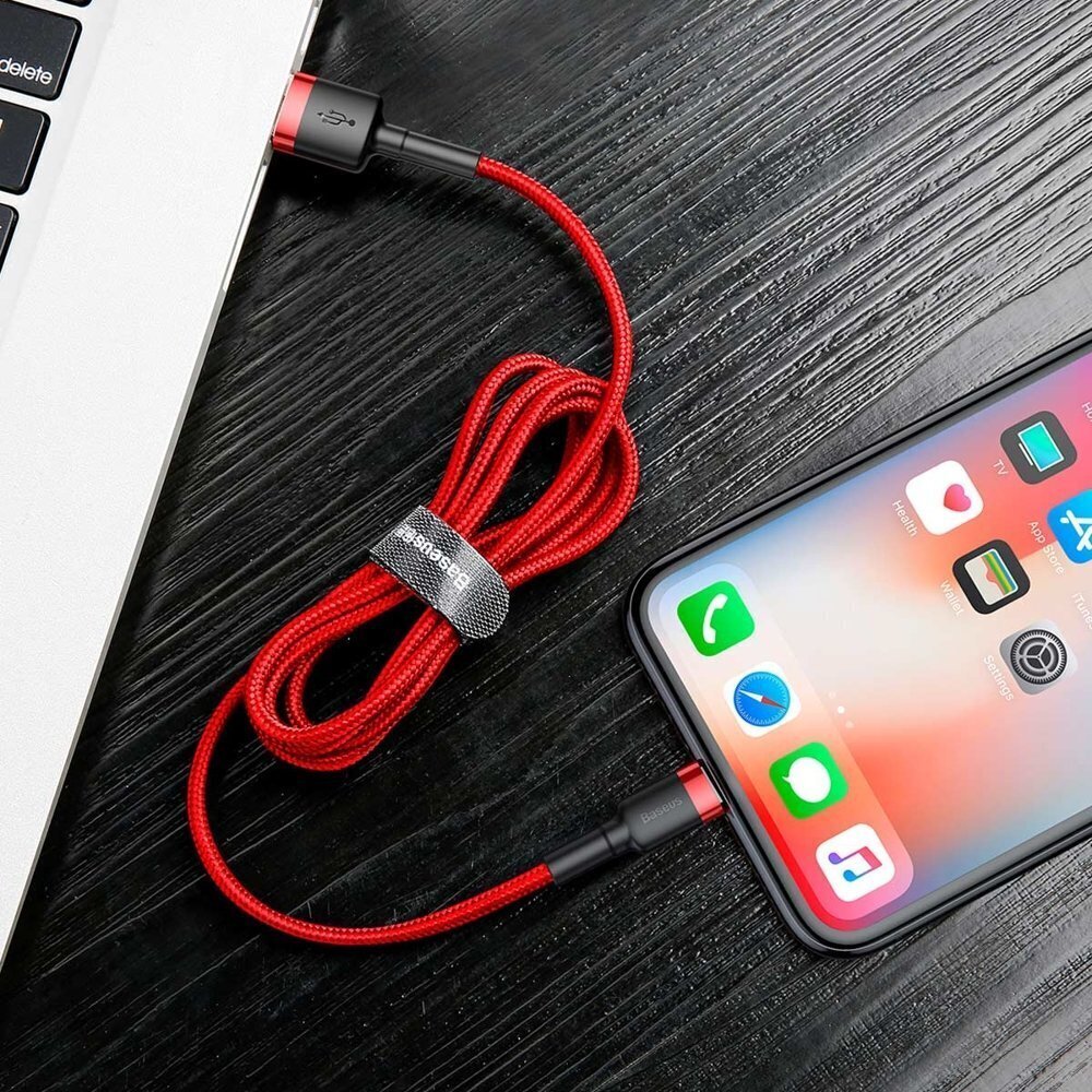 Kaabel Baseus USB Durable Nylon Braided Wire Usb / Lightning Qc3.0 2A 3m, punane CALKLF-R09 цена и информация | Mobiiltelefonide kaablid | hansapost.ee