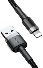 Кабель Baseus USB Durable Nylon Braided Wire Usb / Lightning Qc3.0 2A, Calklf-Rg1, 3 м, черный/серый цена и информация | Borofone 43757-uniw | hansapost.ee