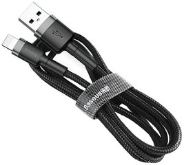Кабель Baseus USB Durable Nylon Braided Wire Usb / Lightning Qc3.0 2A, Calklf-Rg1, 3 м, черный/серый цена и информация | Baseus Мобильные телефоны, Фото и Видео | hansapost.ee